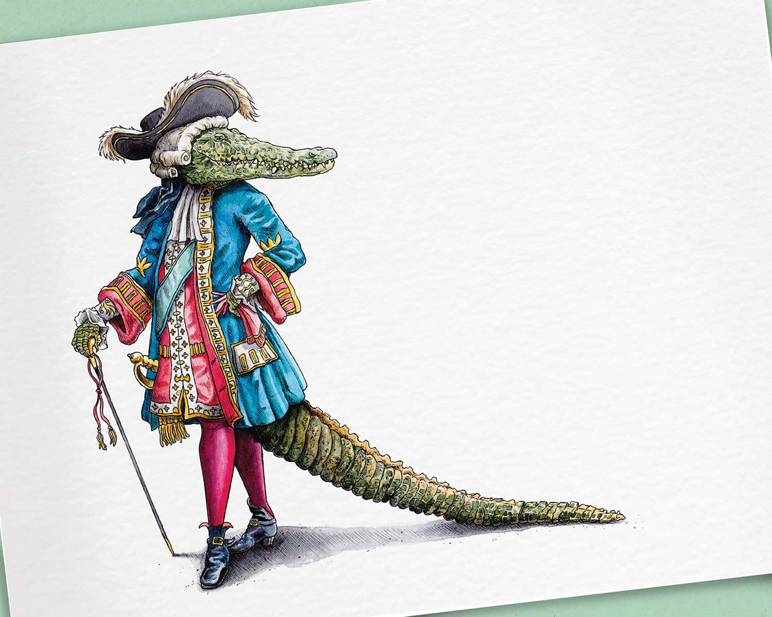 Croque Monsieur Print - Funny Crocodile Print - Bewilderbeest