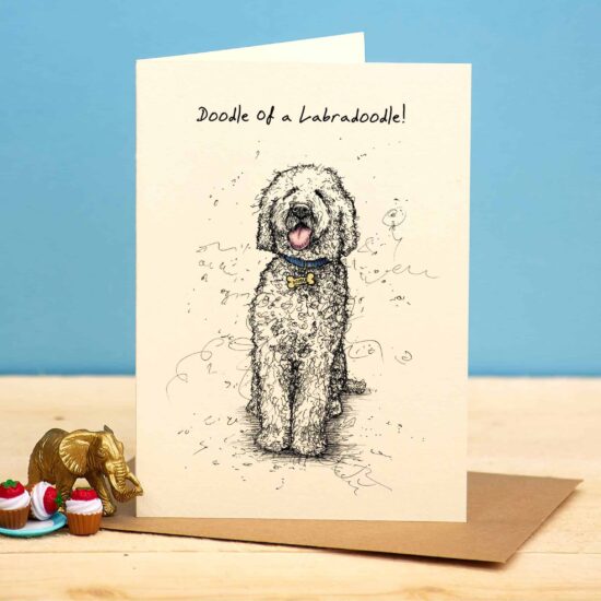 Doodle of A Labradoodle Card - Labradoodle Birthday Card - Bewilderbeest